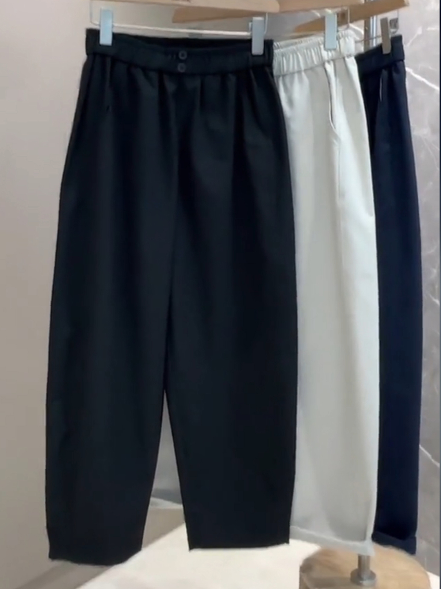 显瘦时尚宽松大码休闲哈伦裤女2025年秋季新款百搭高腰九分阔腿裤