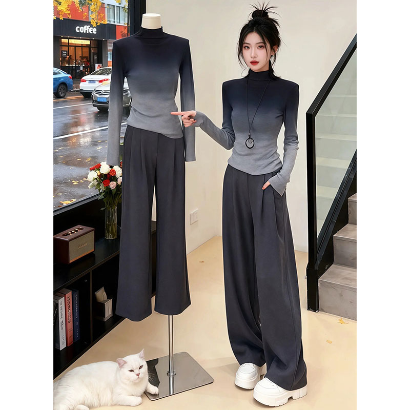 兹伊翰【跨年许愿】时尚渐变打底针织上衣女士2025冬季新款长袖毛衣