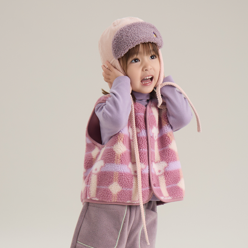 【两面穿】papa爬爬印花小米粒复合绒双面穿马甲保暖颜值秋冬款