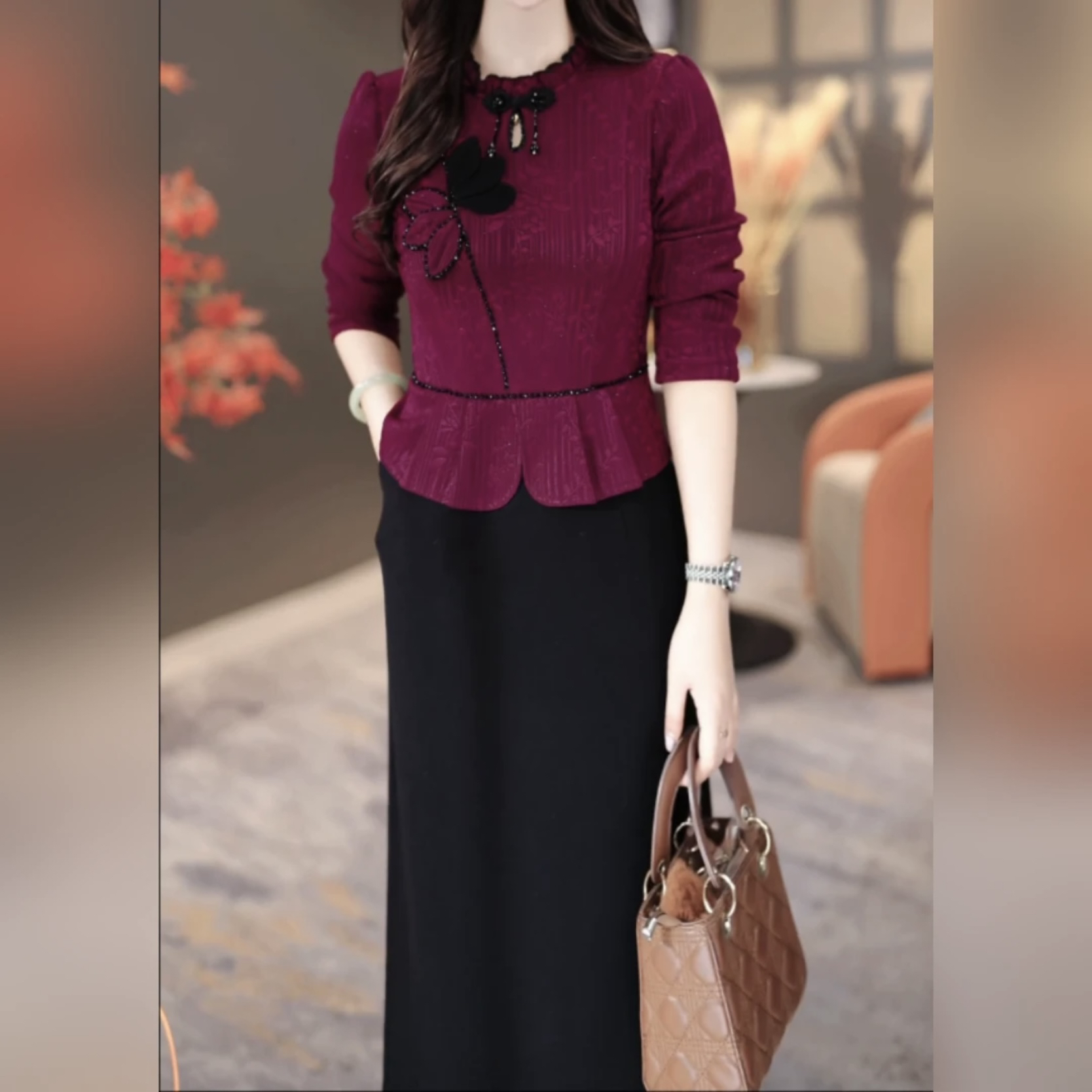 【连衣裙】冬季显瘦2025新款显瘦修身气韩版遮肚打底裙子MY25Y3668