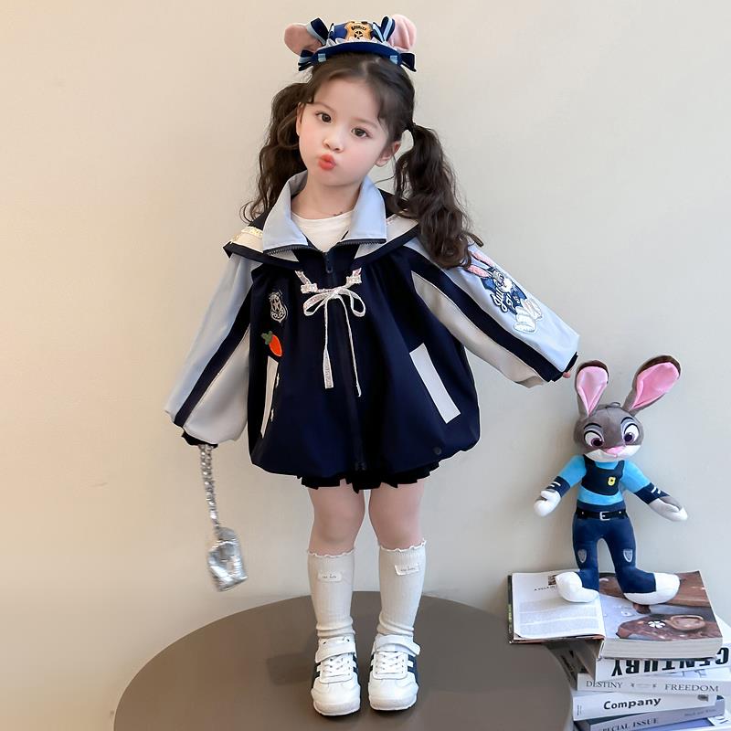 奥莱正品套春秋2025新款儿童春装洋派冲锋衣春季女宝宝休闲 上衣