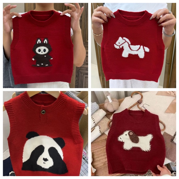 【马甲集合】2025冬季儿童背心针织洋气毛衣宽松百搭马甲男女童外套