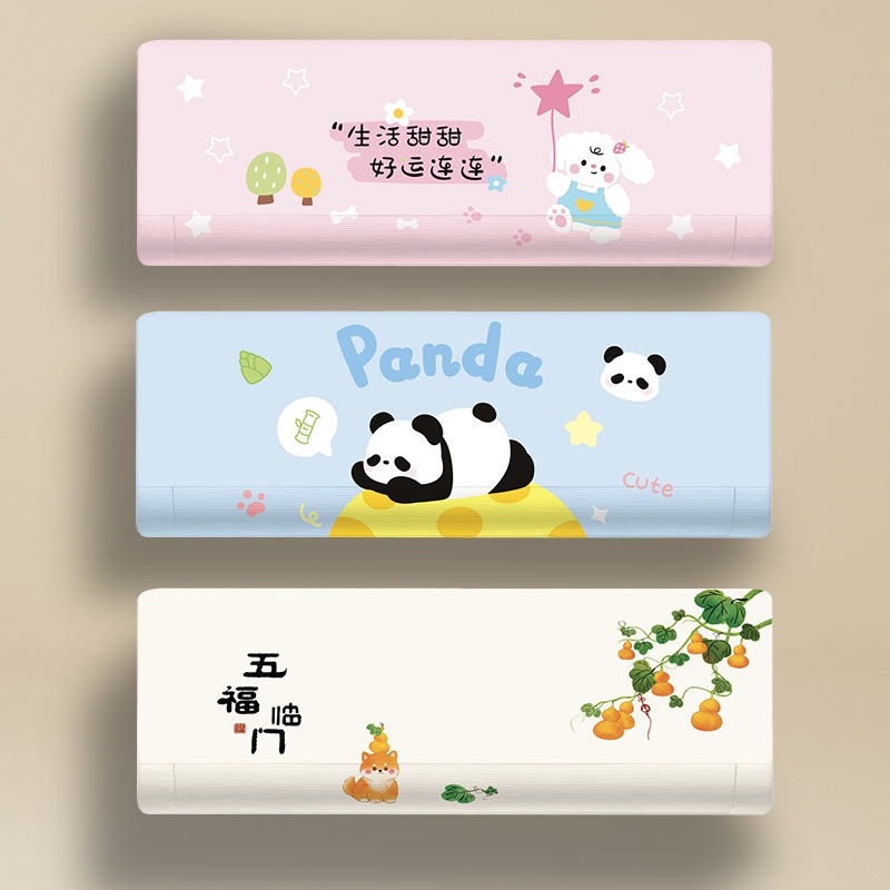 卡通空调防尘罩2025新款挂机式通用空调罩套布艺印花全包弹力罩