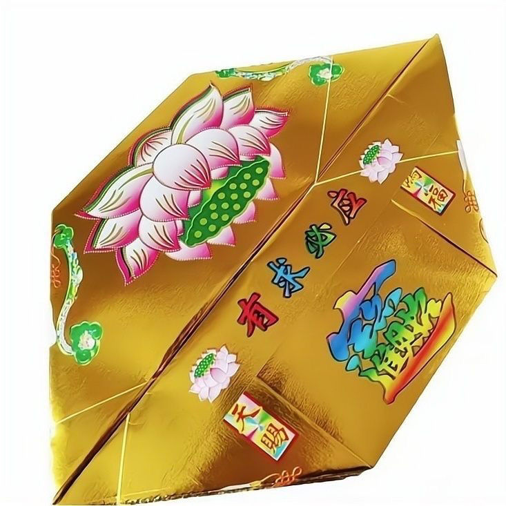 加厚彩印莲花款金纸金箔纸手工折纸元宝纸半成品