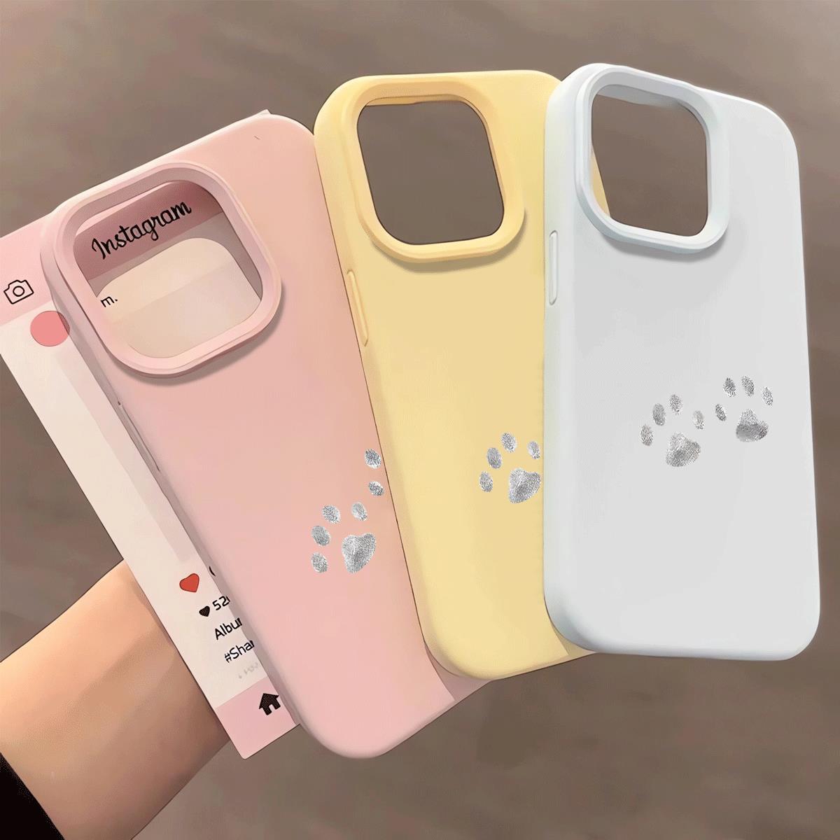 冬日雪地爪印适用苹果16promax手机壳iphone15/14创意13/12防摔11