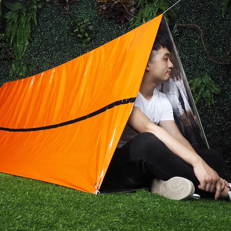 野营户外旅行救援应急睡袋便携隔热防水急救帐篷露营橙色一次性