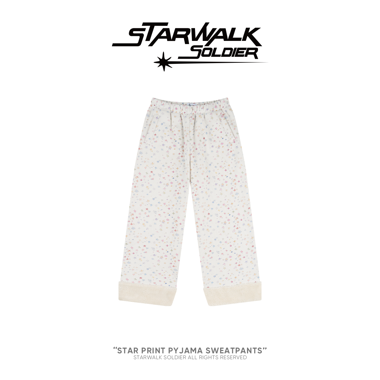 STARWALK SOLDIER星星加绒卫裤睡裤女款冬加厚居家宽松舒适休闲裤
