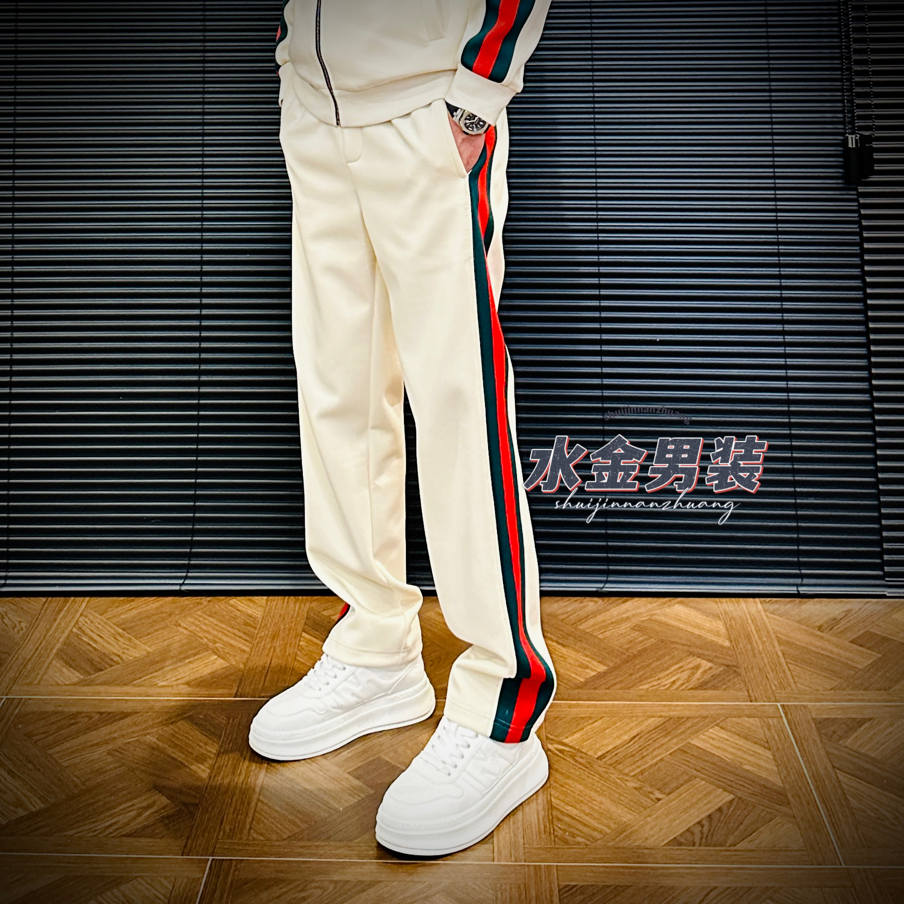 2025男装男士冬季潮流时尚百搭舒适高端轻奢加绒直筒休闲裤 W1000
