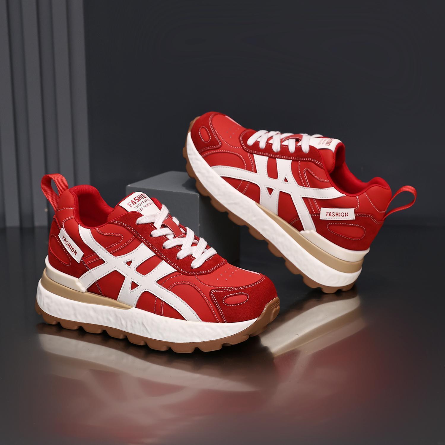 爆款增高中口厚底耐磨时尚休闲鞋步鞋时尚潮鞋潮流增高休闲运动鞋