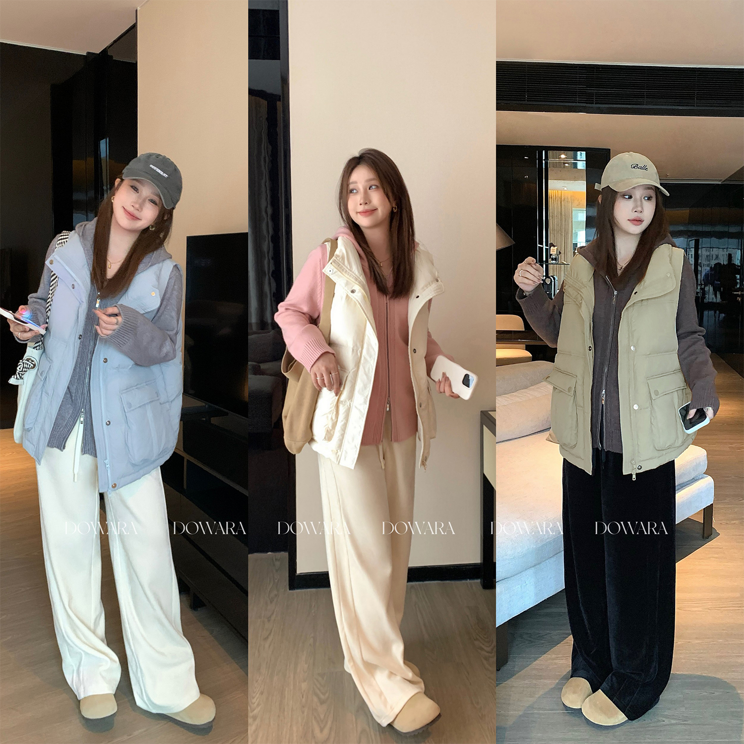 大婉酱微胖定制【暖而不臃】新国标90白鸭绒无袖背心羽绒马甲 0394D