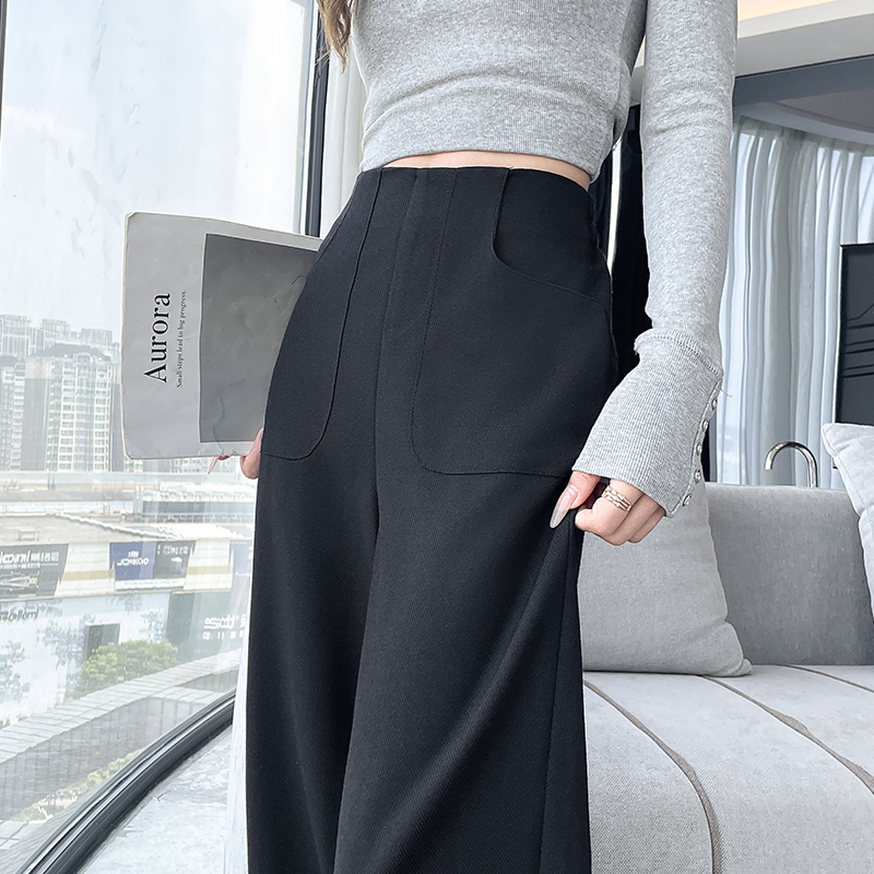 直筒西装裤女早秋新款高腰显瘦垂感老钱风松弛感女装贵气