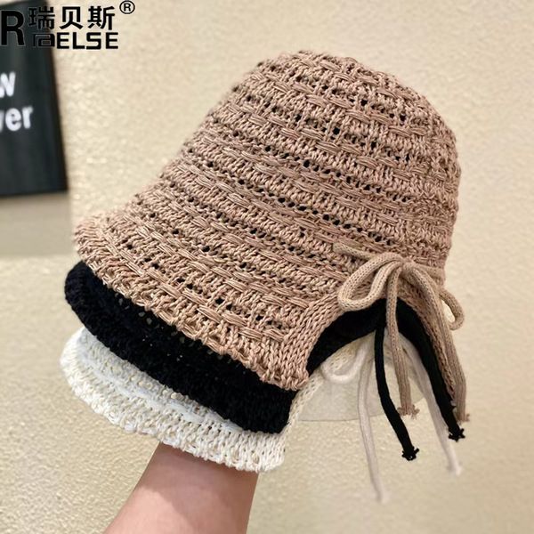 春夏季甜美女遮阳防晒水桶帽潮后开又显脸小镂空遮阳渔夫帽子盆帽