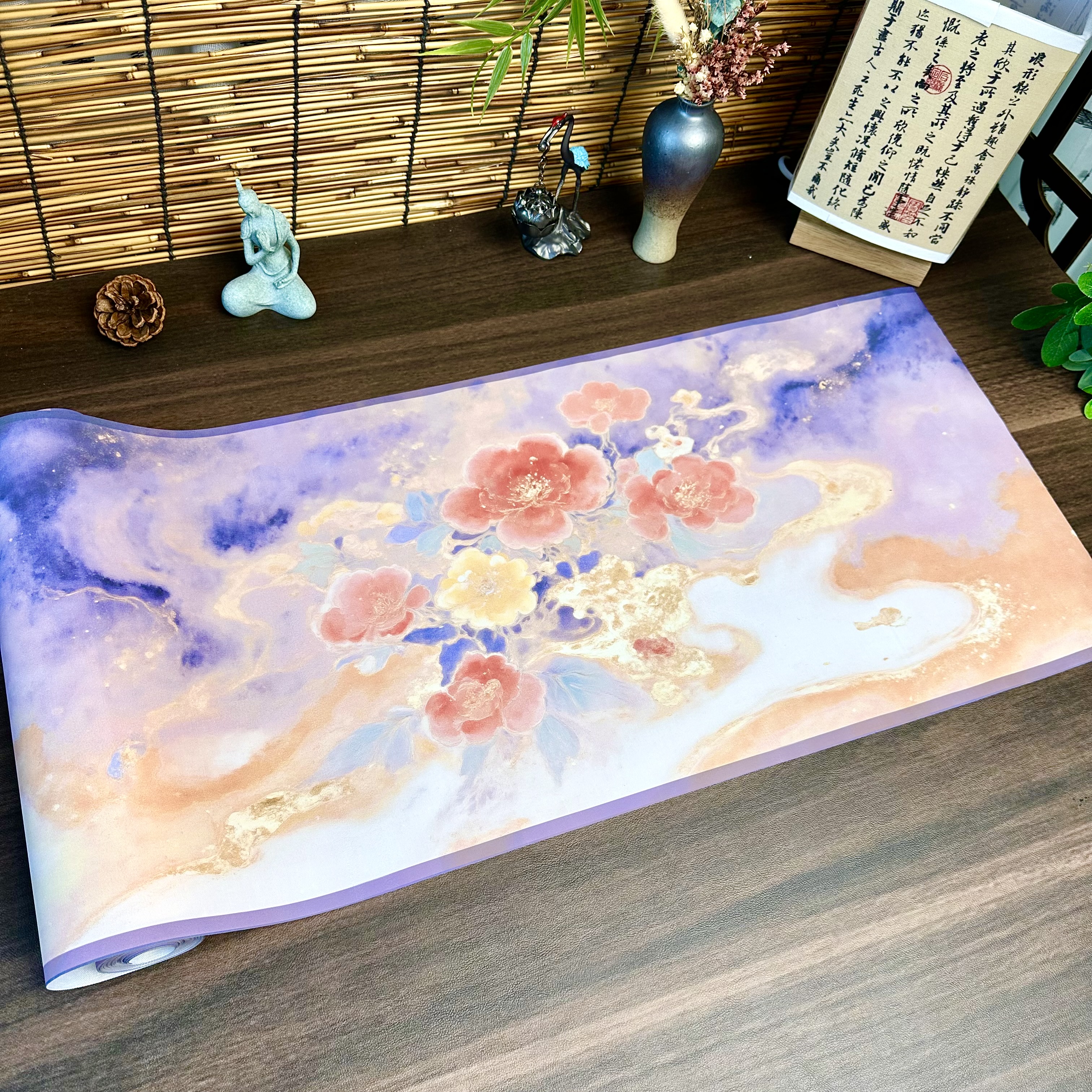 【紫霞花韵】绢布不洇墨书写细腻流畅书写