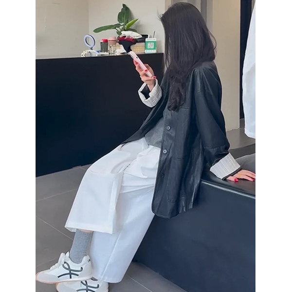 黑色皮衣外套PU百搭新款时尚2025女春秋季设计感小个子高级感韩版