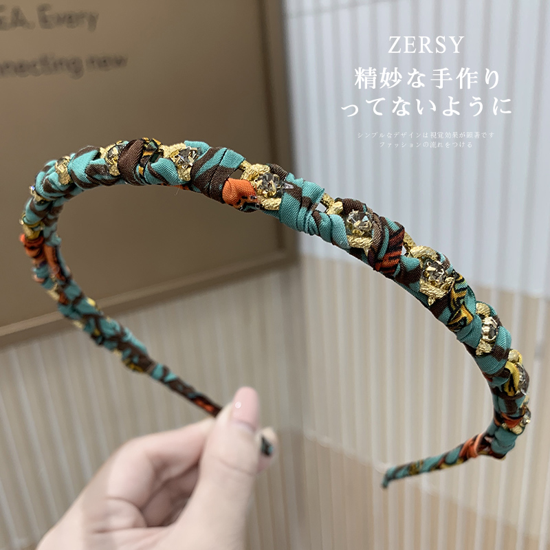 发箍网红2025年新款韩国气质高级布艺开孔器箍细款压发夹发捆发夹