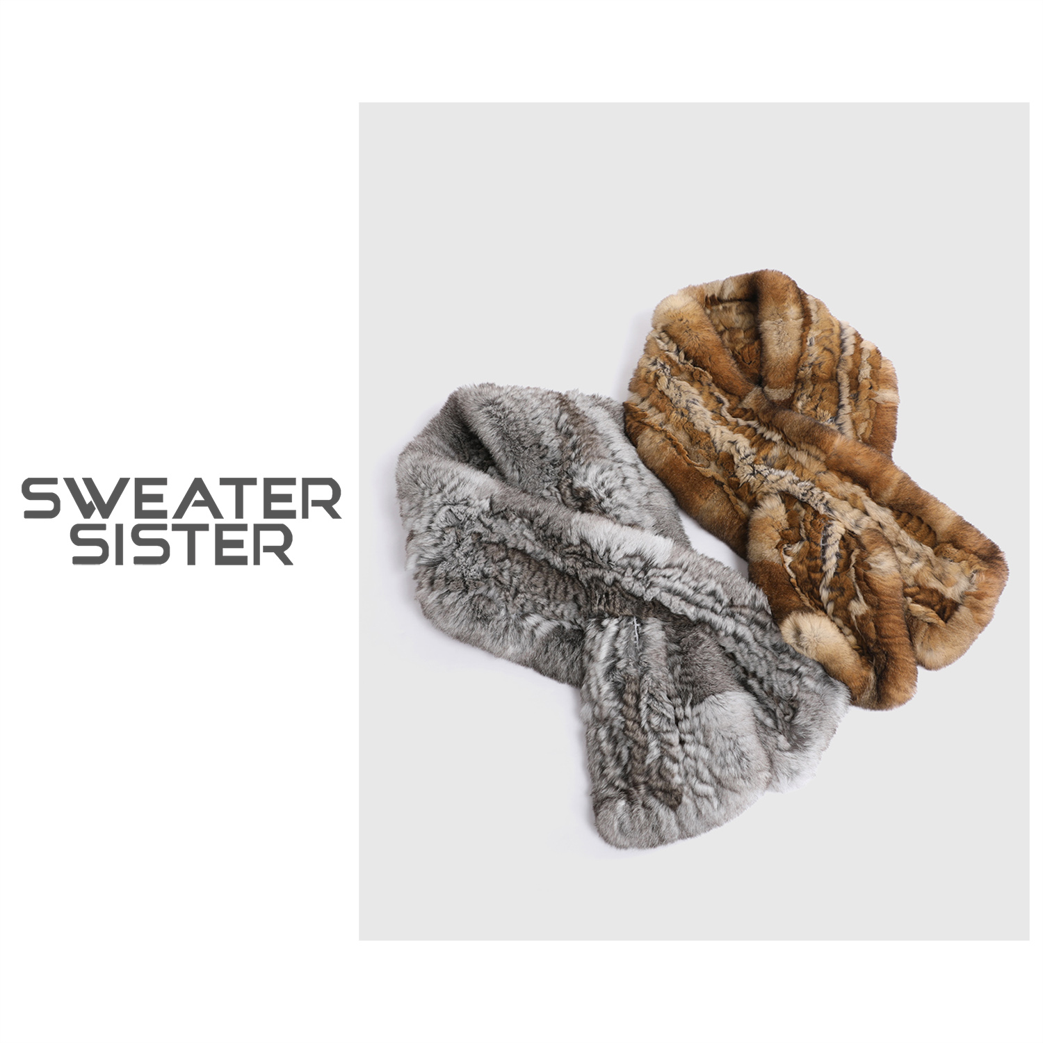 双面保暖加厚獭兔毛围脖女221-022