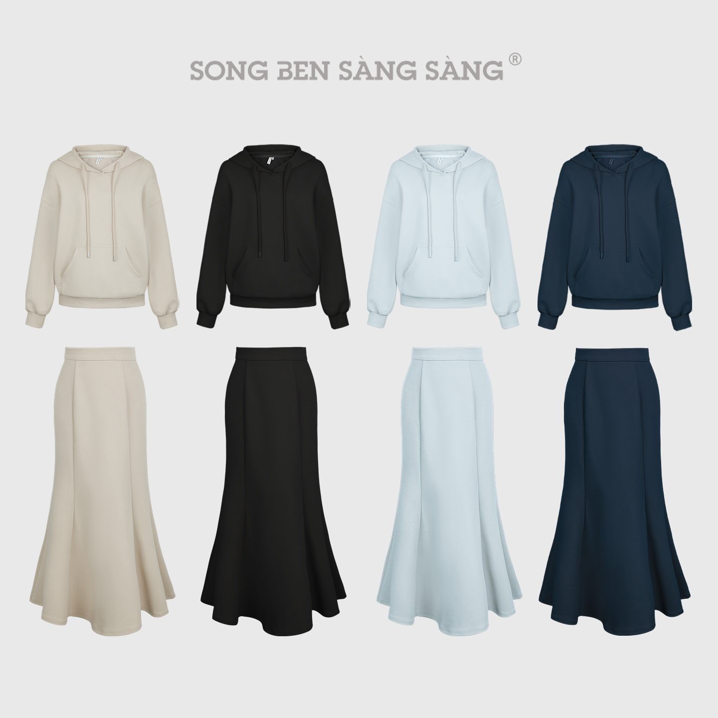 松本丧丧秋冬氛围感连帽卫衣裙子套装半裙两件套百搭B253R0094