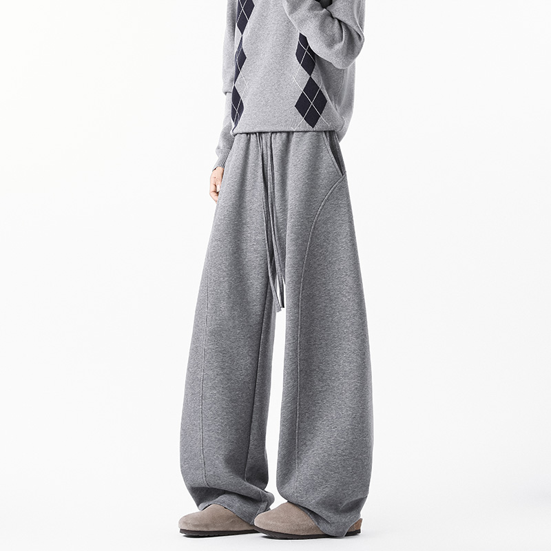 450g重磅糯感情侣秋冬加厚美式弯刀卫裤显瘦通勤超软休闲裤 K2939