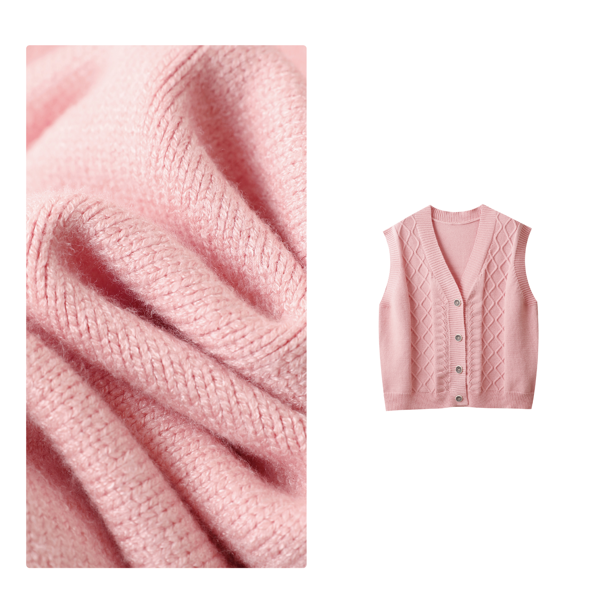 门店16&9！佰搭款马甲」叠穿设计女式针织马甲上衣H00613