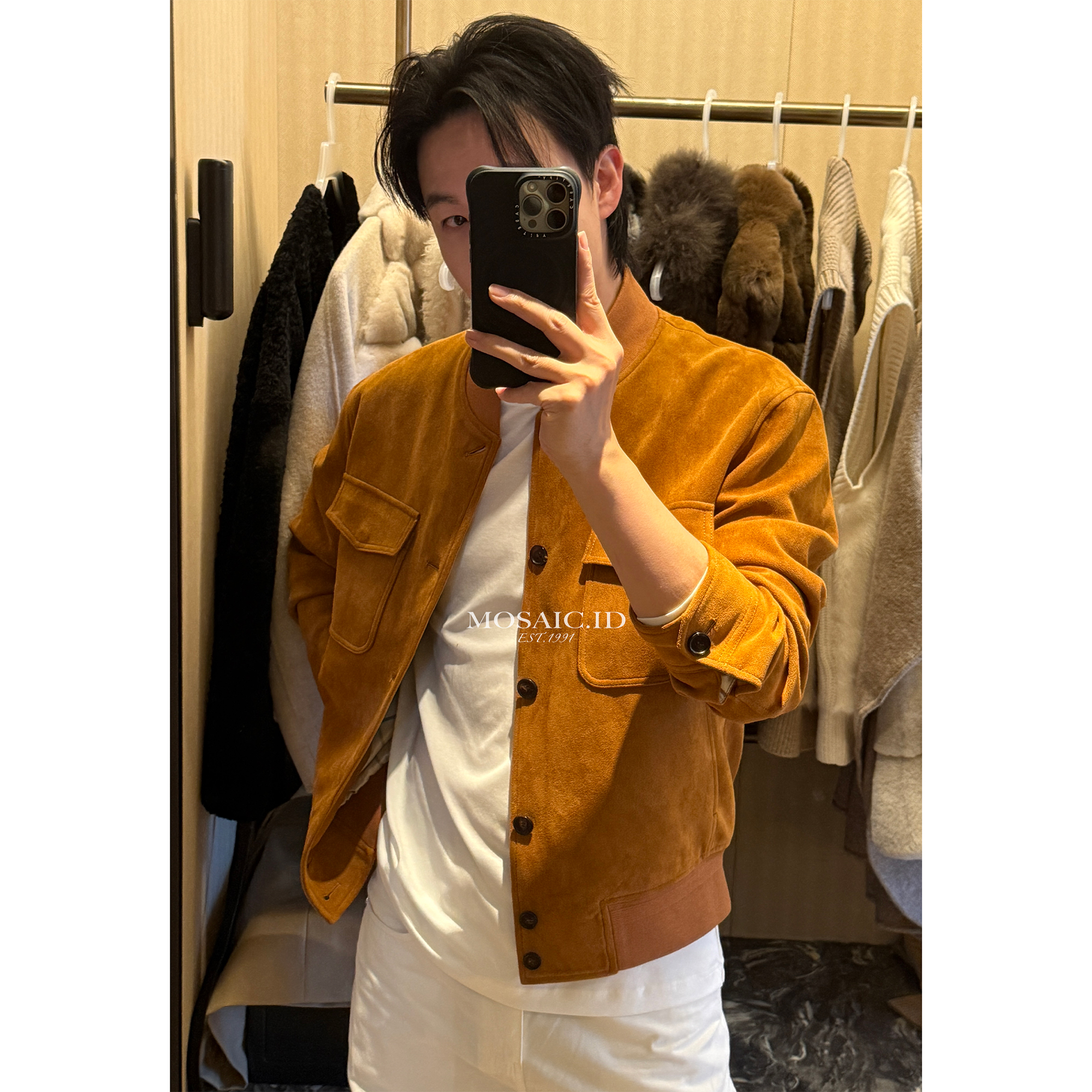 MOSAICID｜LP老钱风麂皮绒面料男士休闲棒球领夹克外套