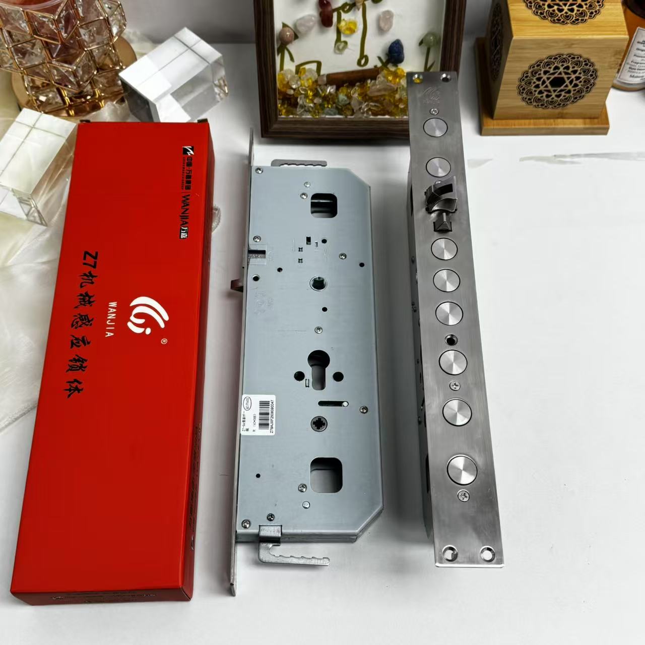 （拍1发5）万嘉智能自弹霸王锁体40X388  自动锁体双快双活指纹