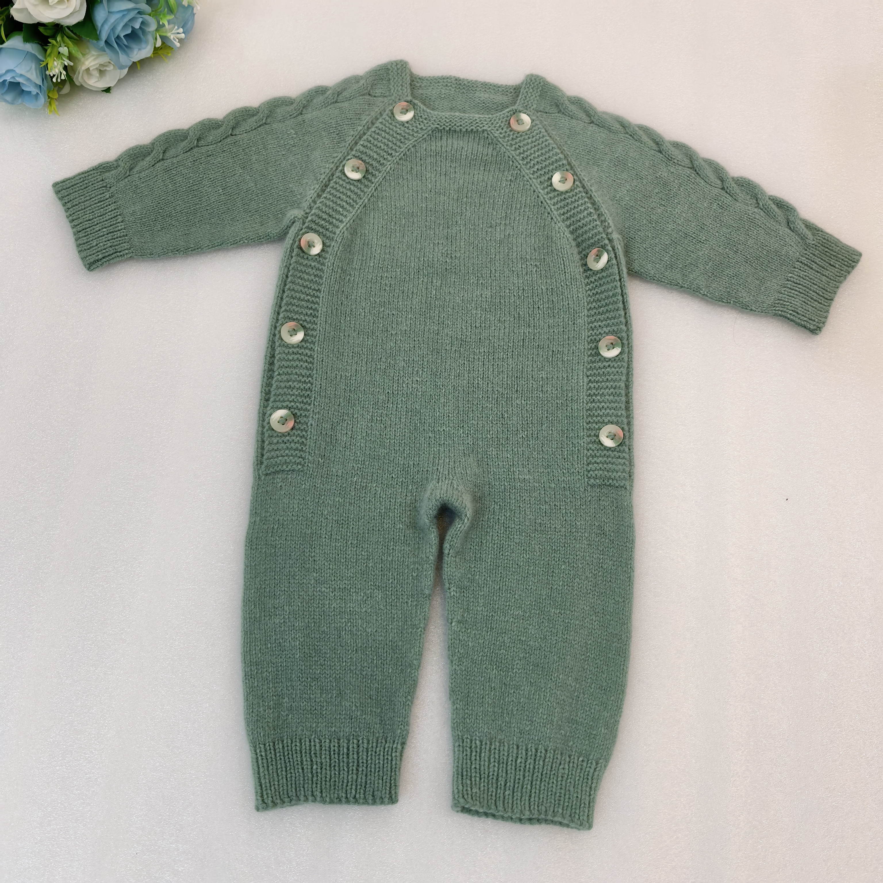 手工编织双襟连体衣 棉线DIY材料包（非成品）