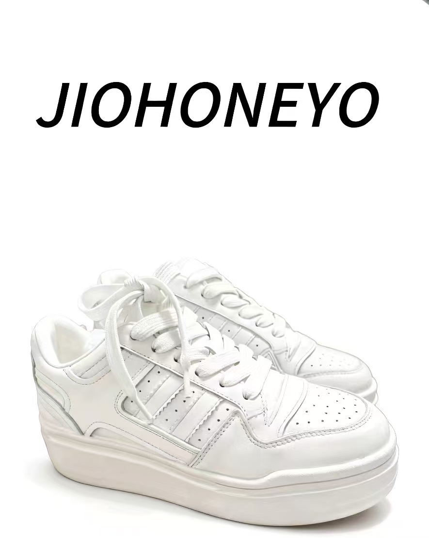 增高做旧系带小白鞋胶粘休闲厚底运动鞋时尚低帮