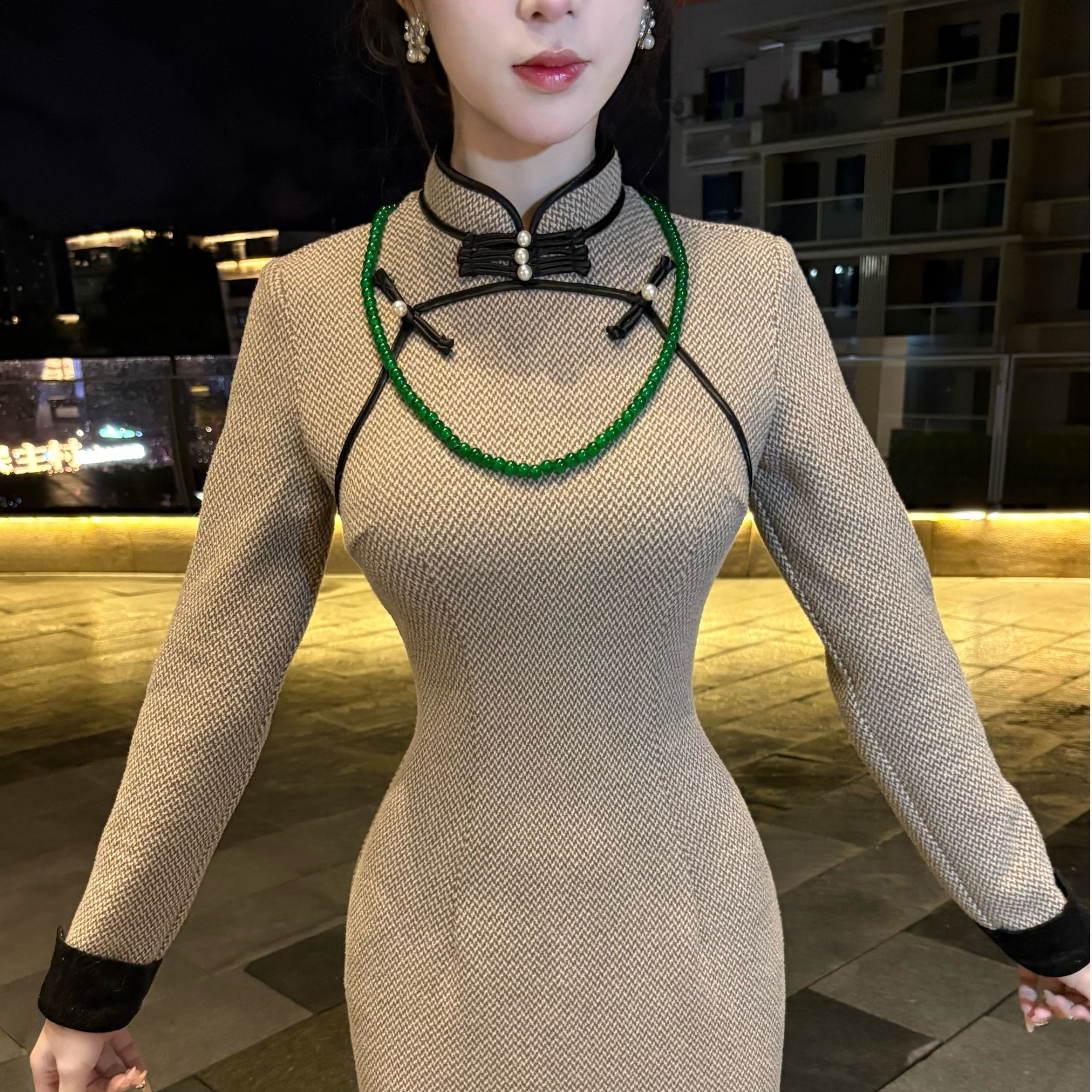 LHMknk1画报夫人原创自制厚款高级西装复古气质新式旗袍 阮玲玉