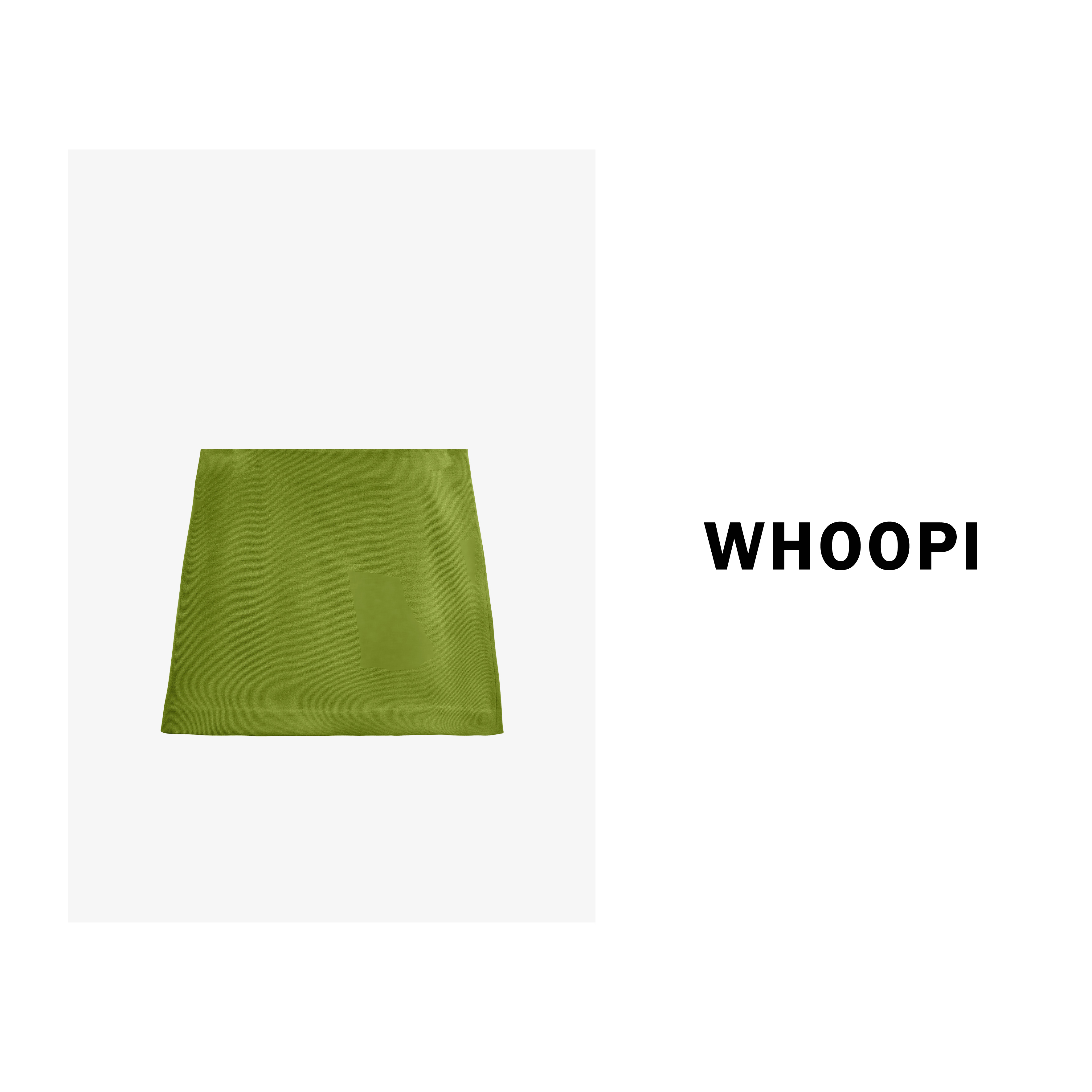 【Whoopi】【一抹绿】CHAO显白！法式气质立体极简高腰A字短裙