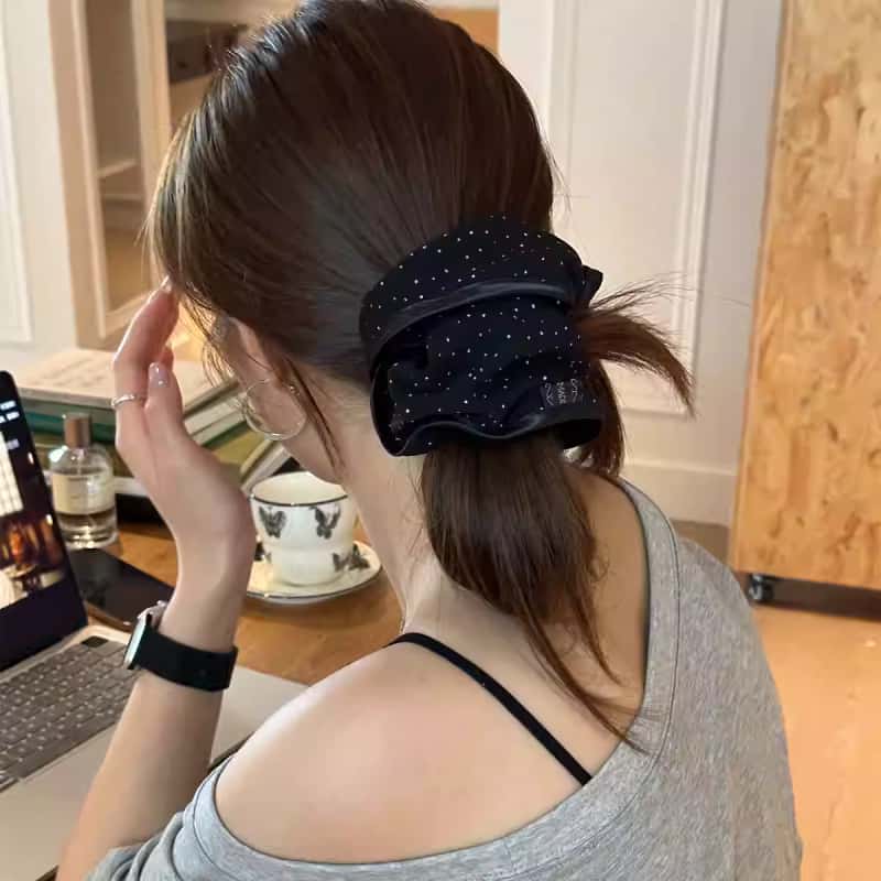 赵露思同款波点大肠圈百搭气质发绳女低马尾头绳高级感发饰春新款