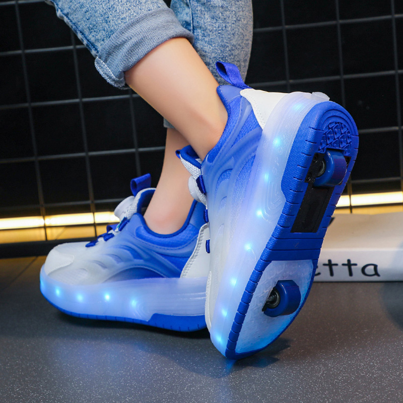 儿童鞋暴走鞋2025新款男童鞋子大童学生运动亮灯轮滑鞋6-12岁童鞋