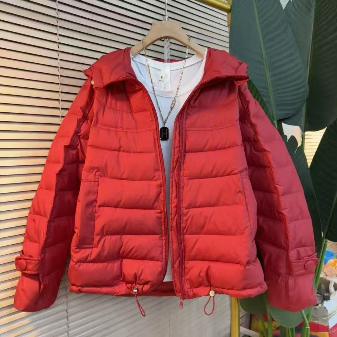 63230*韩系排骨风连帽短款棉服女冬季时尚宽松显瘦百搭保暖外套