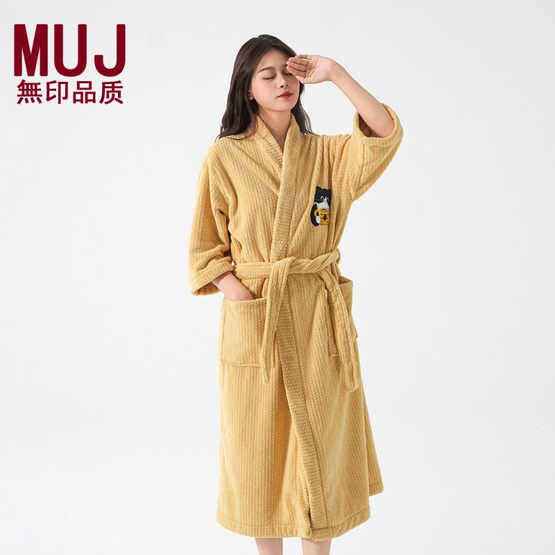 日本进口【无印MUJ】秋冬浴袍成人吸水速干四季通用浴巾可穿式202