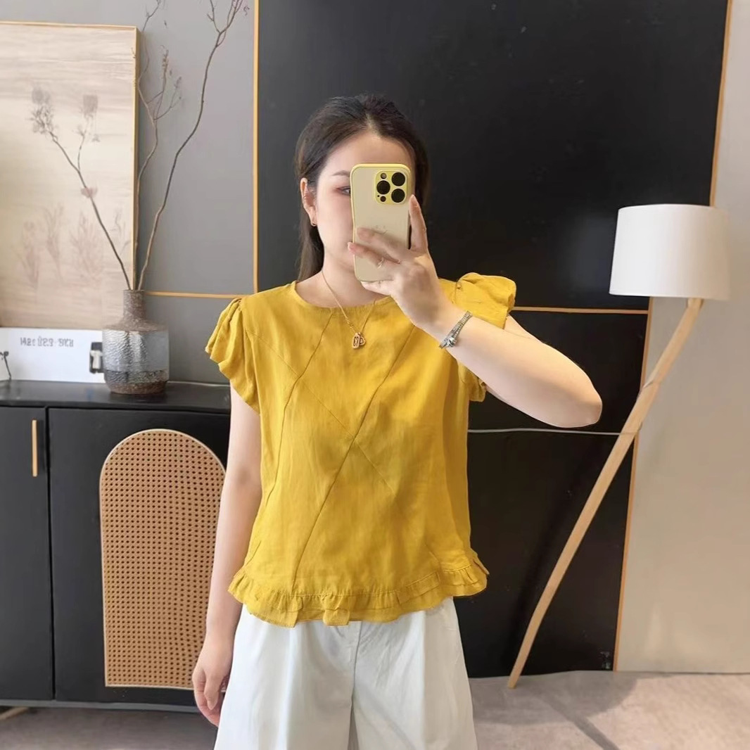 2025夏季新款时尚气质韩版设计感小众衬衫女洋气宽松百搭甜美上衣