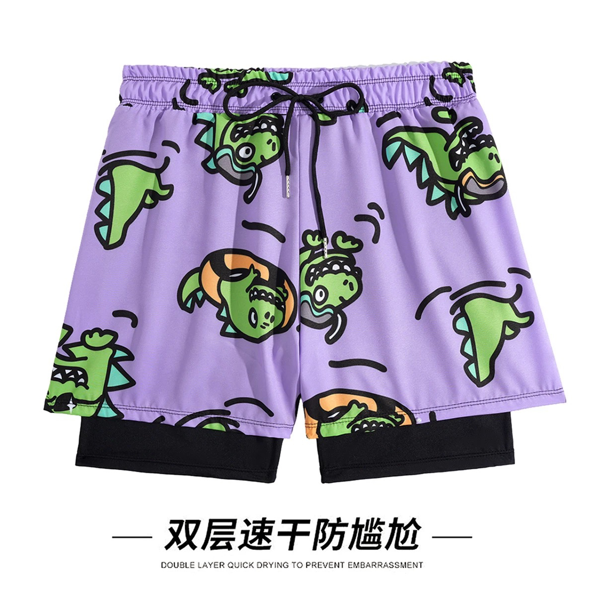 泳裤男2025新款双层防尴尬沙滩裤速干海边度假水上乐园冲浪泡温泉