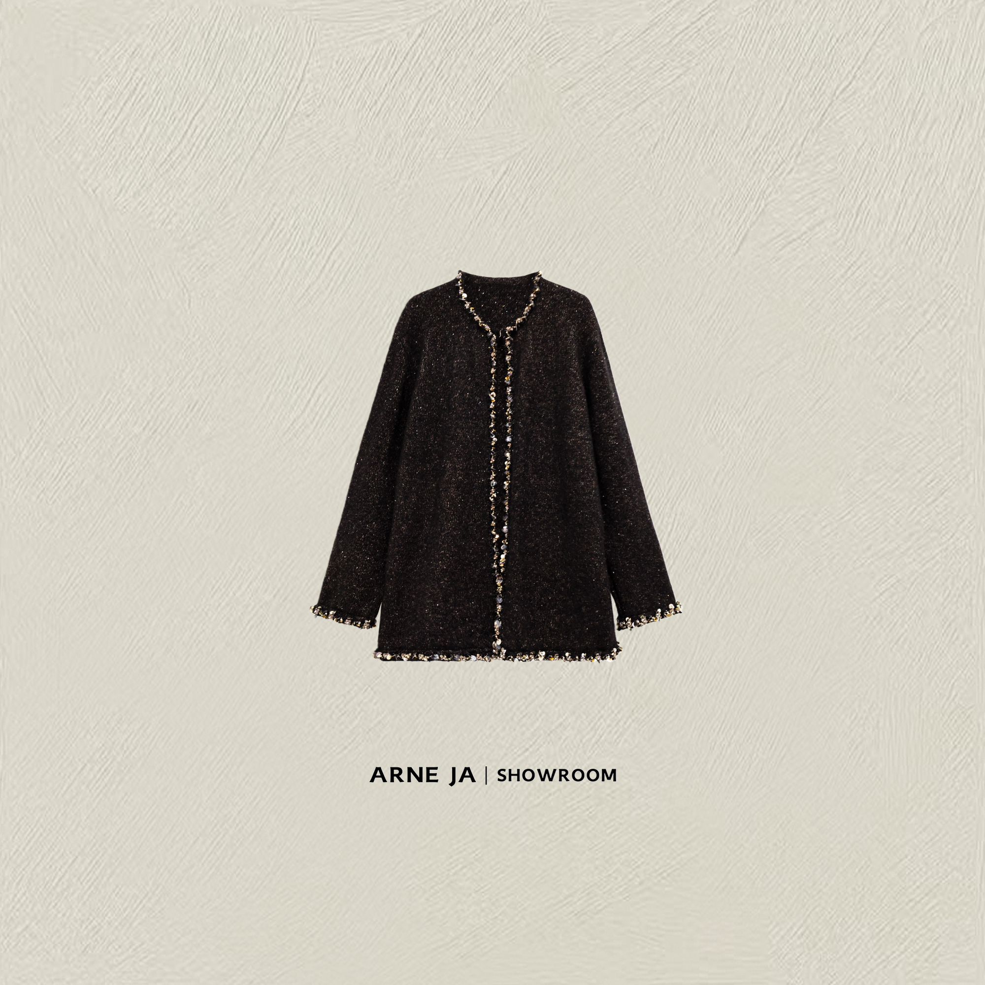 ARNE JA｜“匠人精工”静谧流光细闪康赛妮羊绒开衫外套W991W509