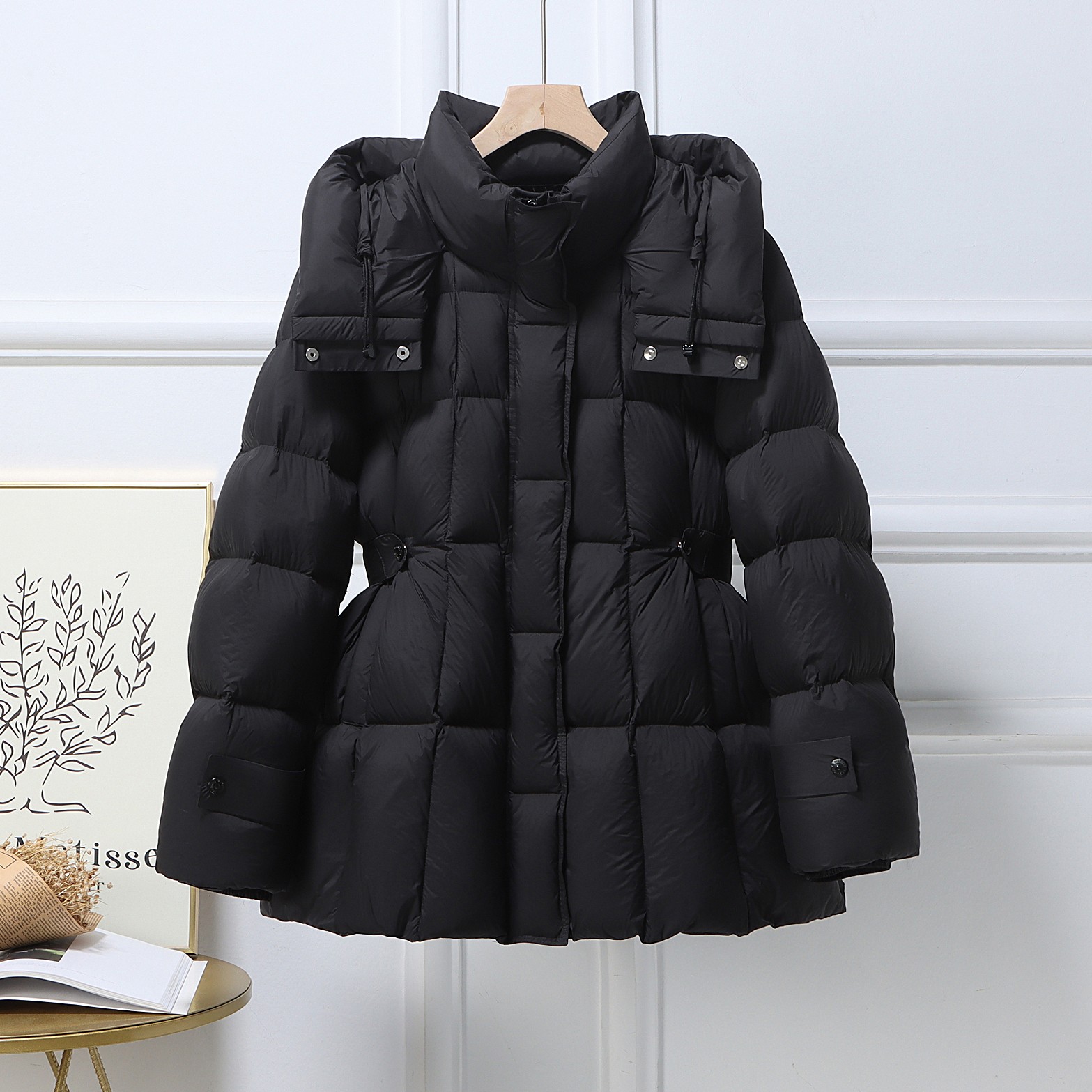 【棉服】2025冬新款棉女中长款收腰中款小个子泡芙面包服加厚外套潮