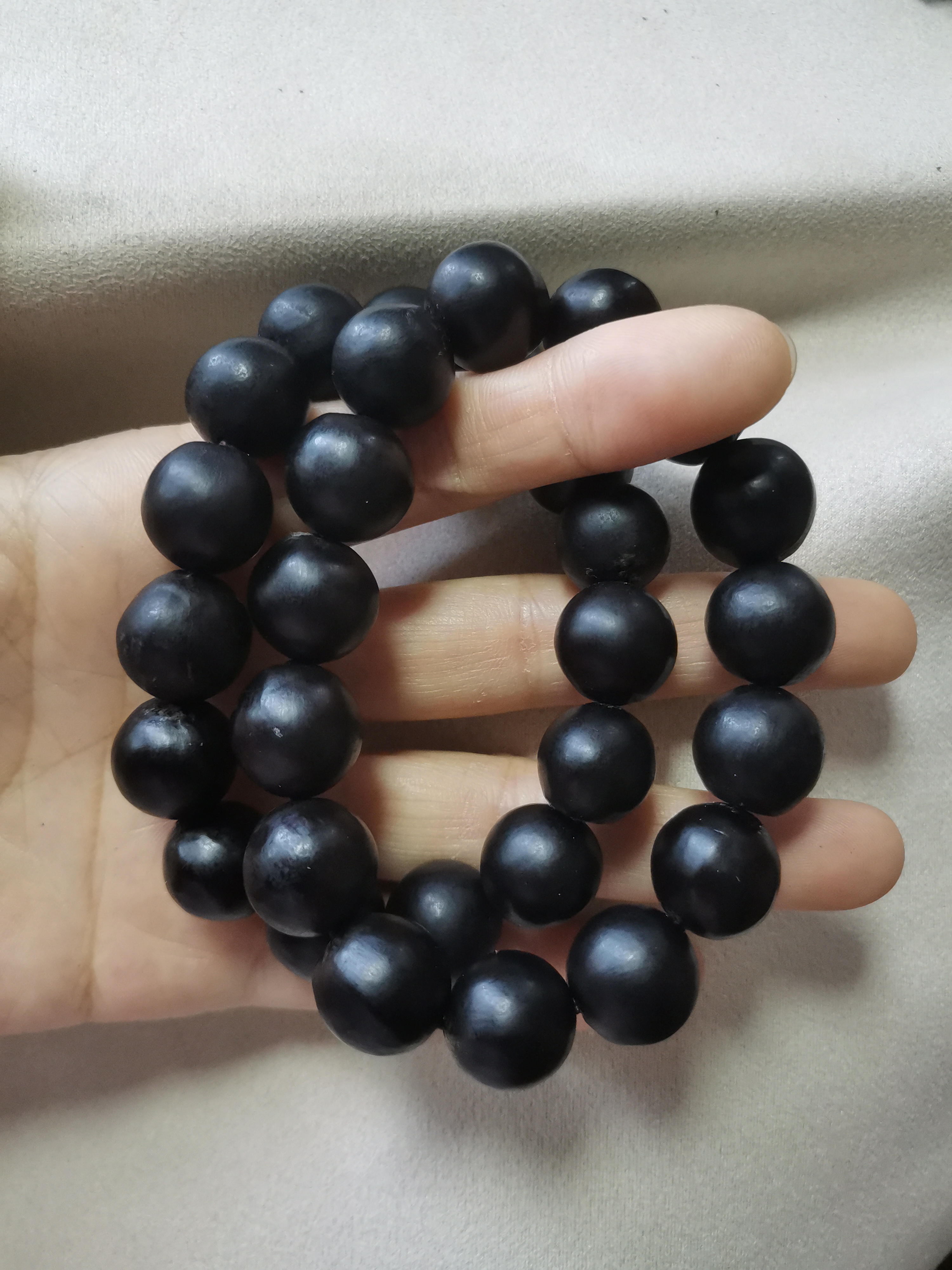 【一物一拍】非金属木质手串 无患子手串，黑色随形16颗15+