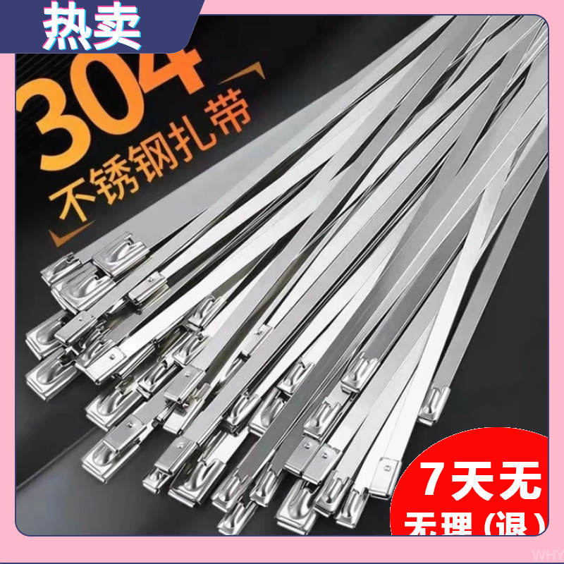 不锈钢船舶耐高温自锁4.6MM电线桥架金属室外抗氧化束线绑带