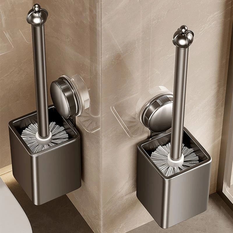 德国工艺德国吸盘卫生间马桶刷置物架新款免打孔壁挂式家用无死角