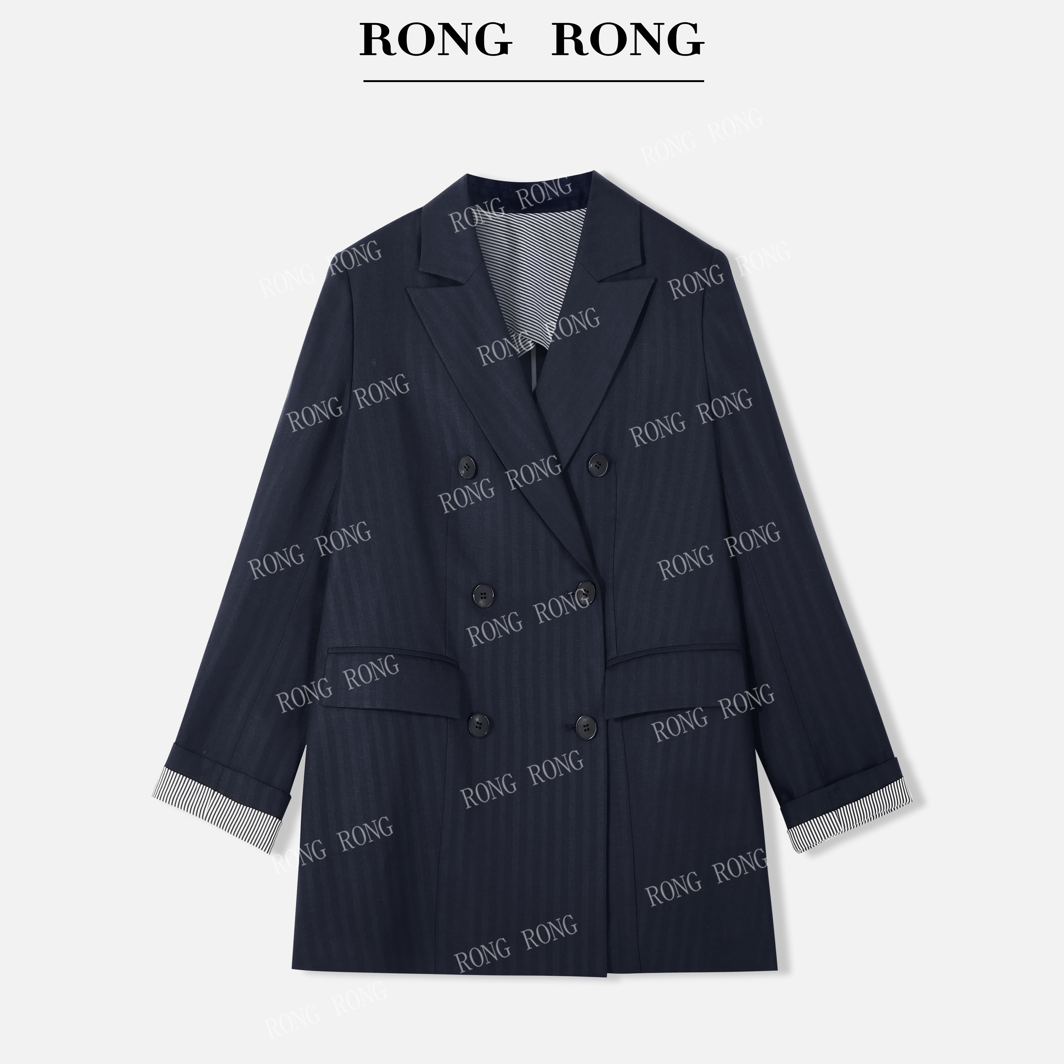 溶溶【星光女主】RONGRONG莱赛尔亚麻显瘦百搭西服西装外套MZ-ZT097