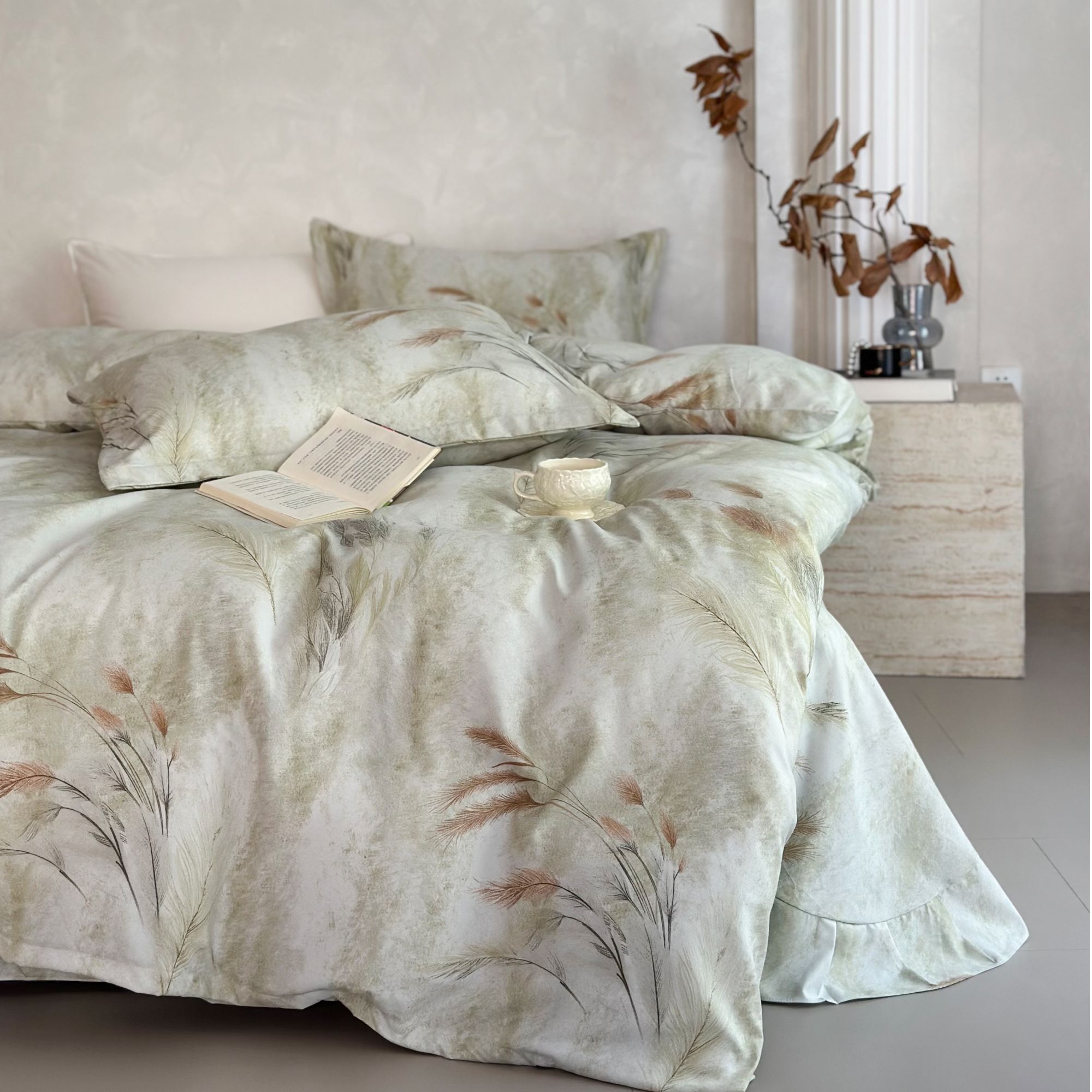 【稻香】冬季超厚保暖全棉四件套亲肤透气斜纹纯棉被套柔软