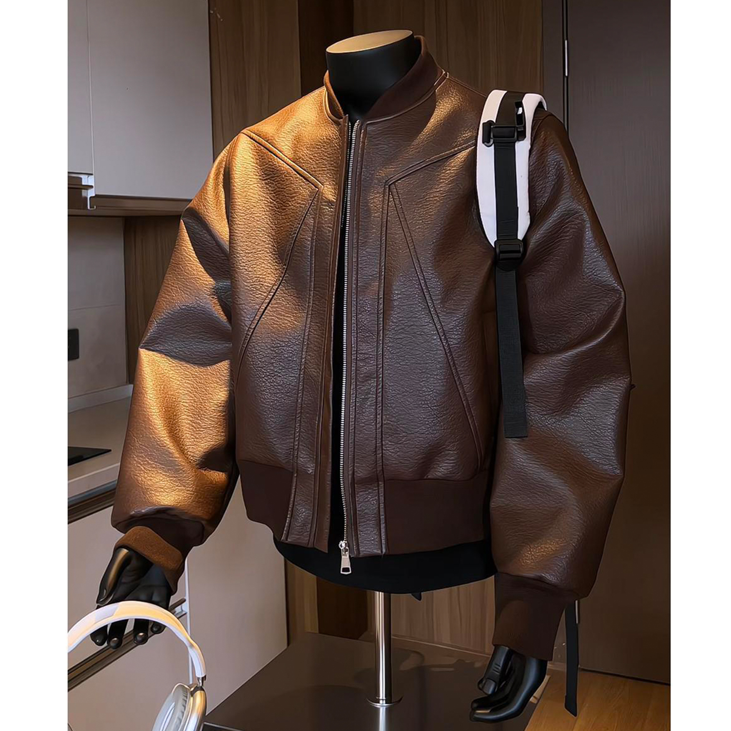 轻熟风皮夹克男春秋季翻领机车服痞帅气外套休闲高品质软皮衣潮牌