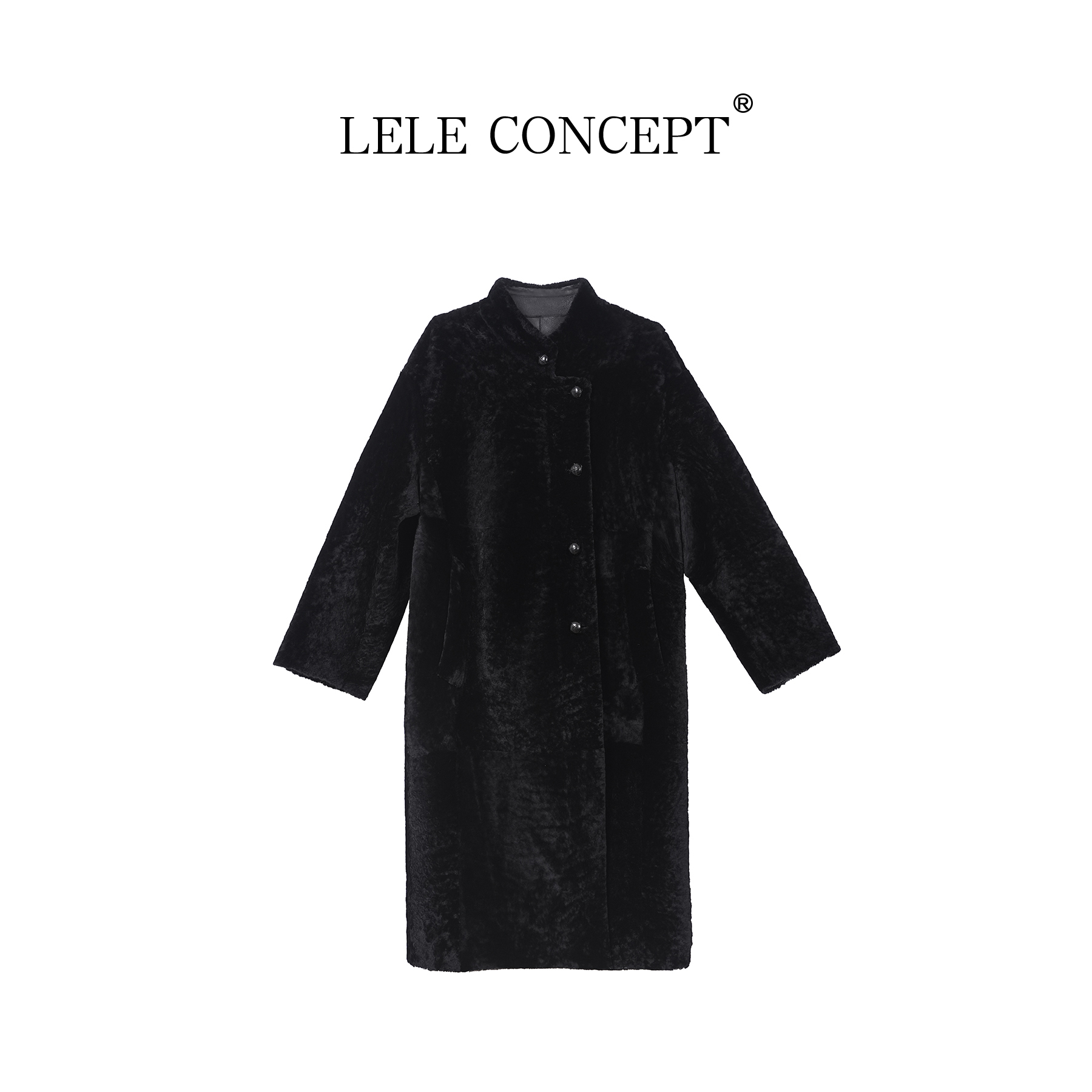 LELE CONCEPT丨都市轻奢长款皮毛一体外套FG25D0170W