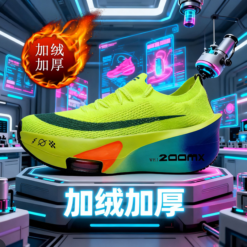 阿尔法三代跑鞋冬季加绒男童碳板专业竞速跑步鞋学生中考赤兔9Pro