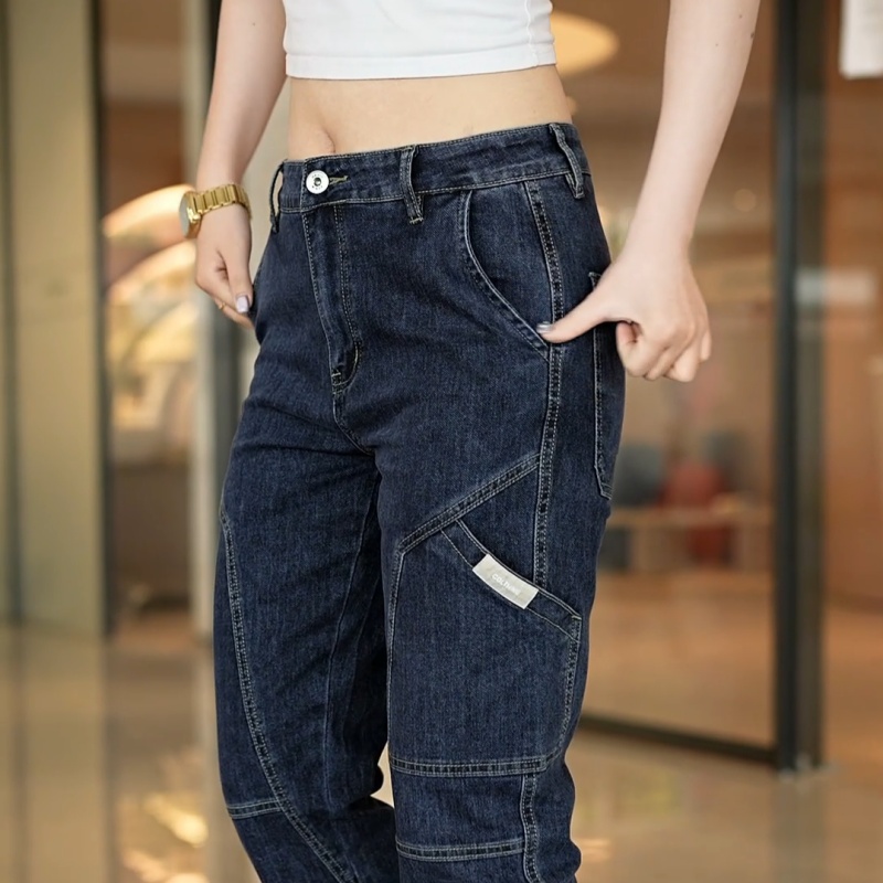 春秋型男穿搭分享男士牛仔裤百搭弹力拼接个性牛仔潮流男式直筒裤