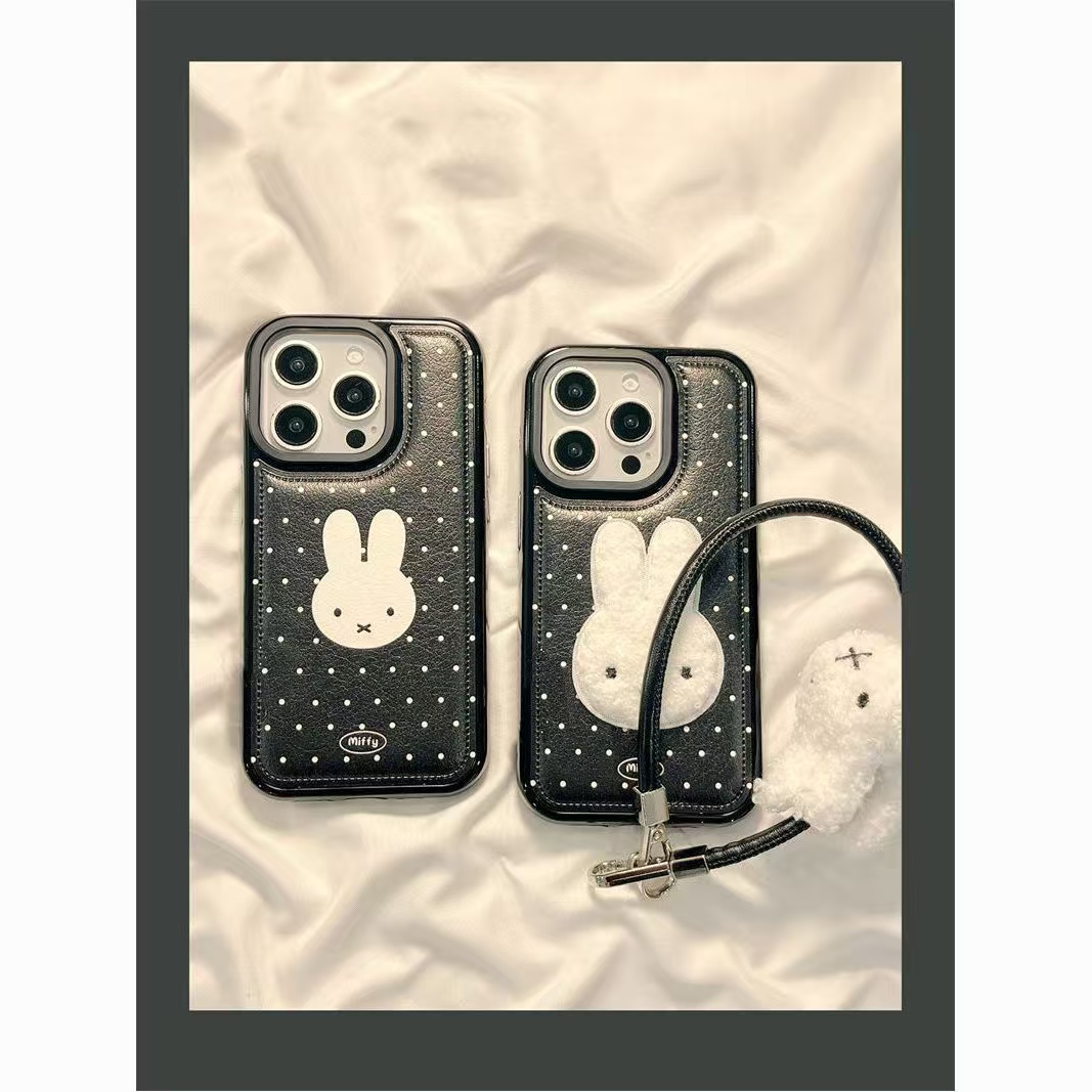 ins可爱白波点米菲兔适用于iphone17Promax手机壳16苹果15/14防摔