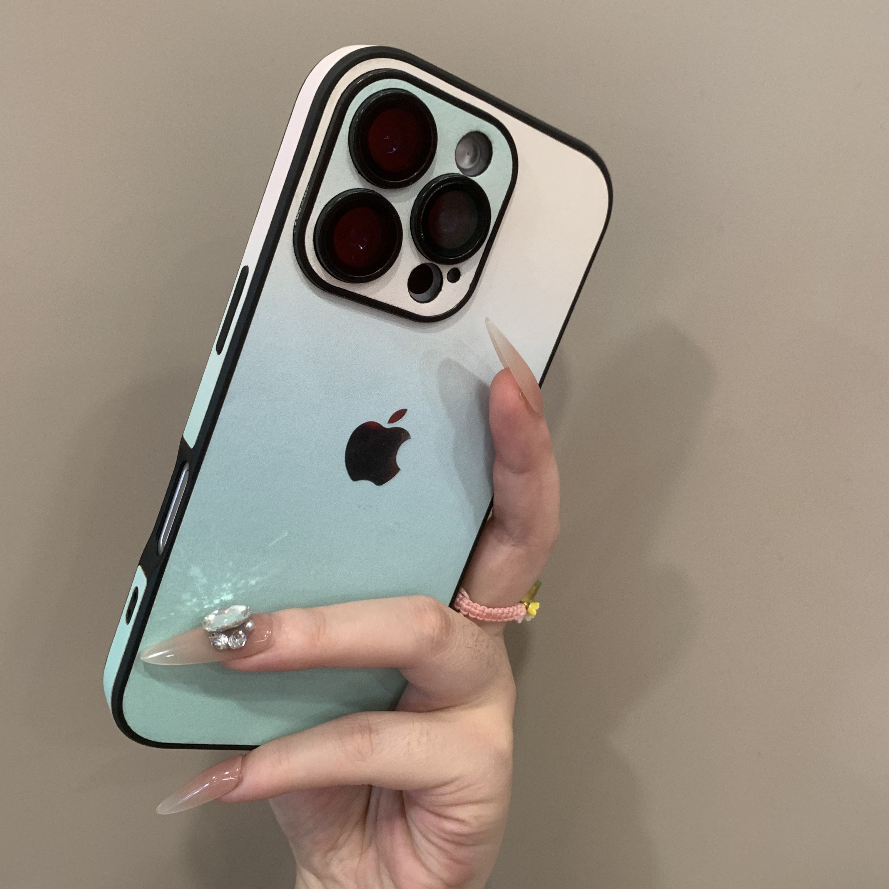 全包镜头膜渐变色素皮iPhone16promax手机壳15/14/13网红17防摔套