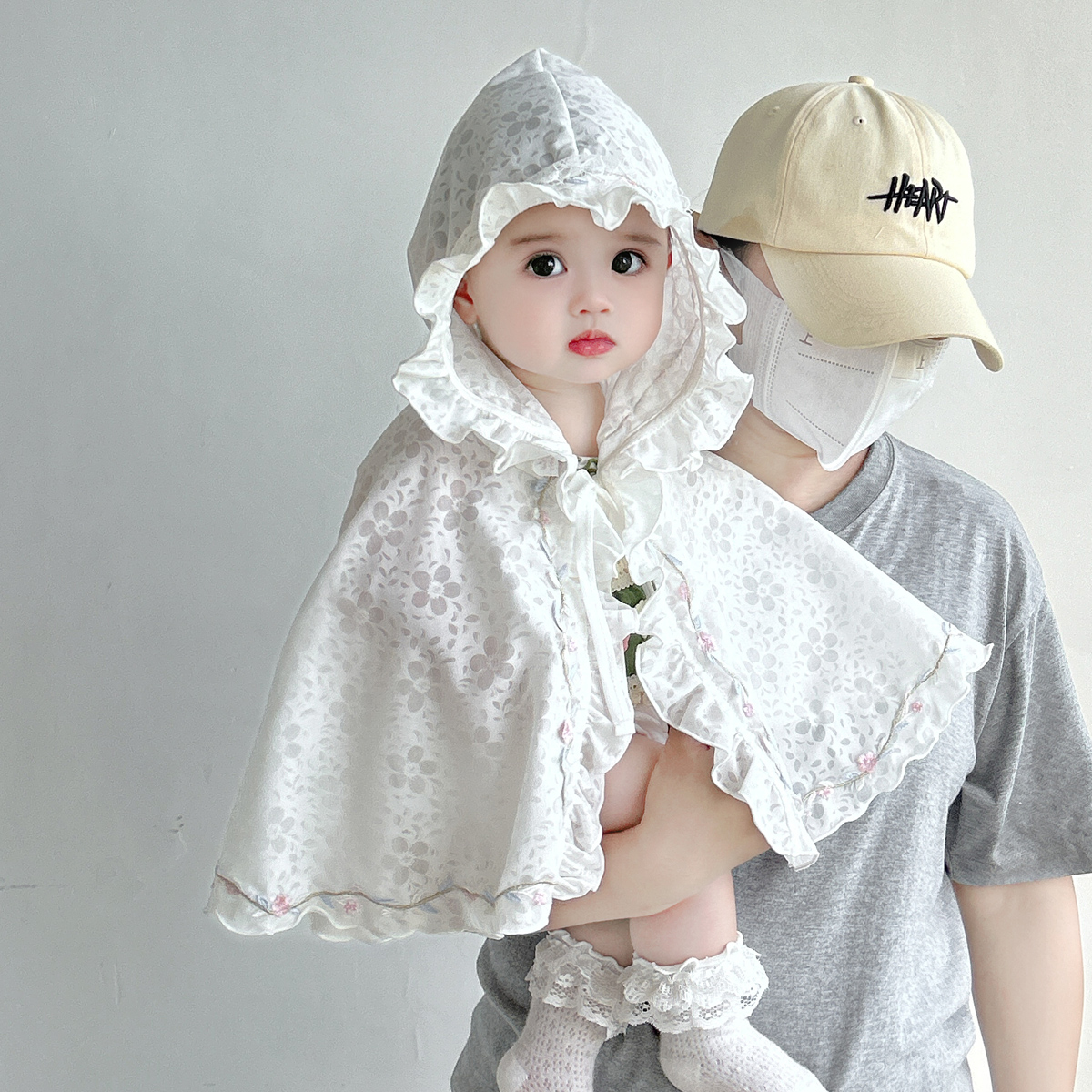 婴儿薄款连帽斗篷宝宝披风外出披肩外套婴幼儿空调衫738