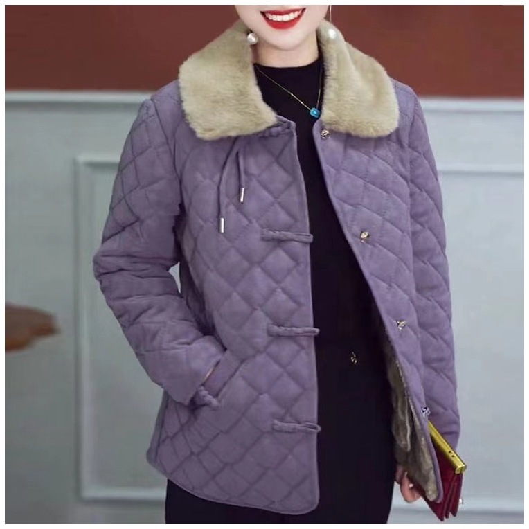 中老年小香风妈妈加厚棉袄冬季加厚时尚棉衣百搭